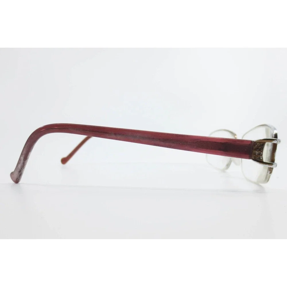 Candie's CL 731 Eyeglasses Bronze Burgundy Semi-Rimless Rectangular Frames 53-17